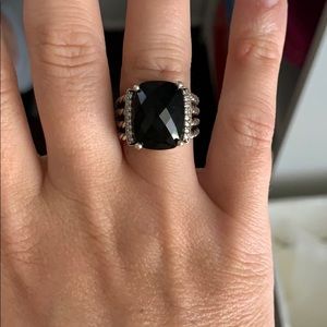 David Yurman Wheaton Black Onyx and Diamond Ring